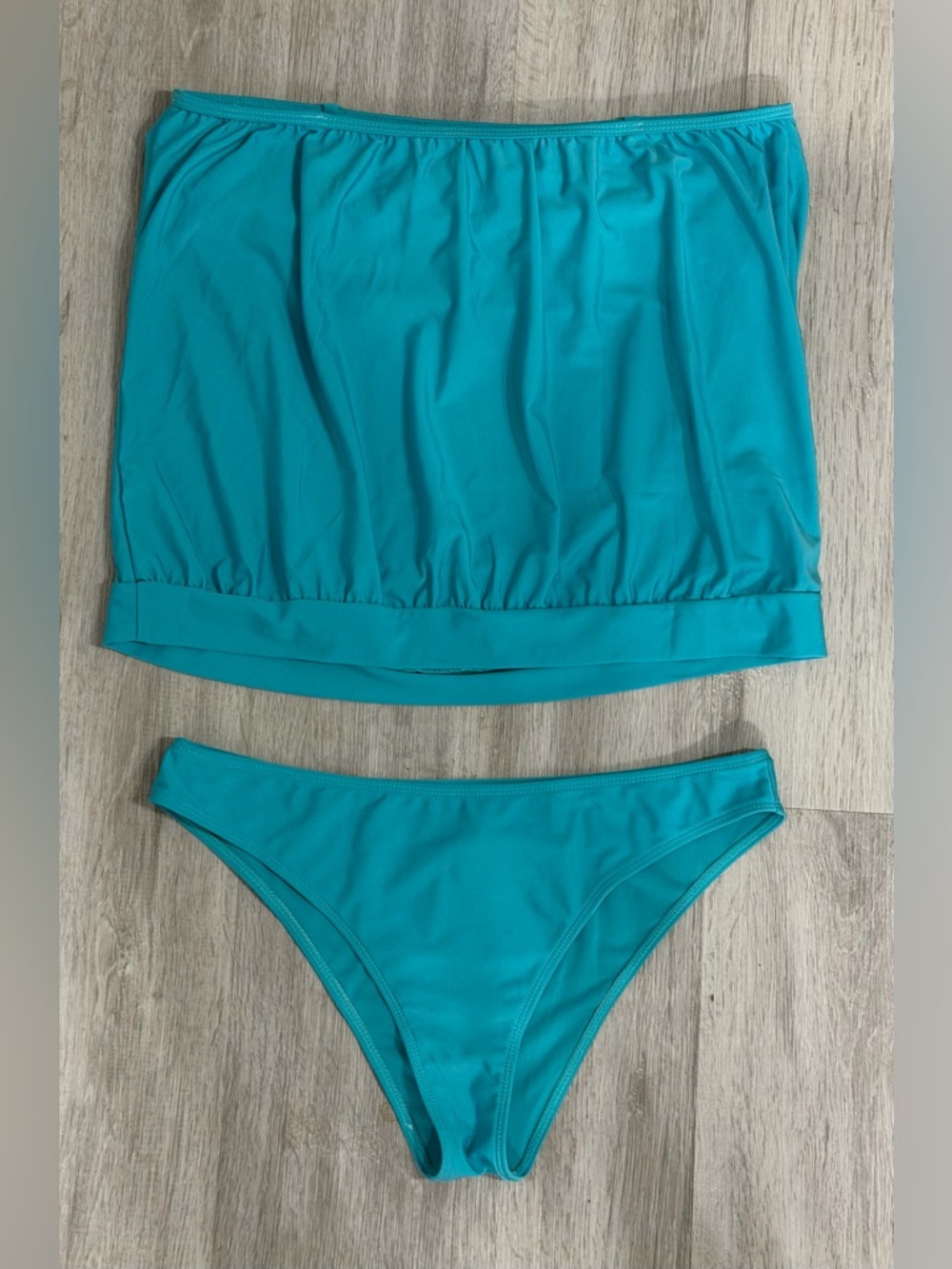90: Women's Teal Tankini Set - Two-Piece Swimwear - XL